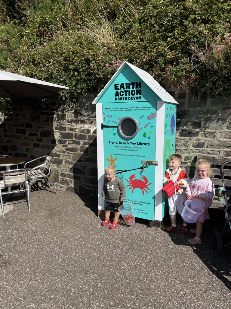 Hut kids outside